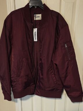 Private Label Men's Burgundy Bomber Jacket